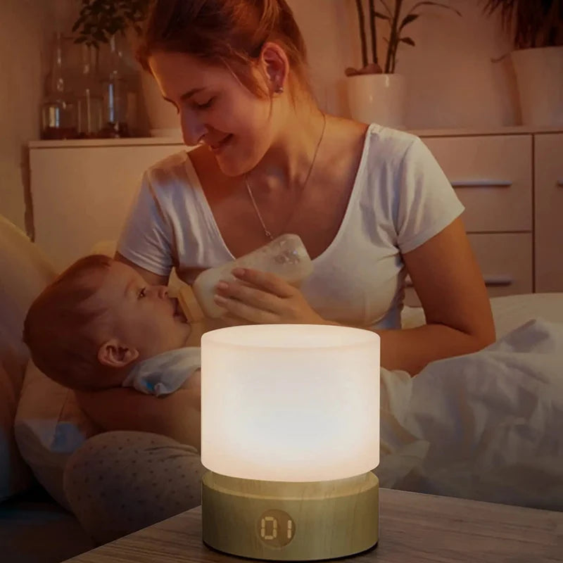 Timer Night Light Small LED Bedroom Bedside Table Lamp Baby Breastfeeding Dimmable Sleeping Usb Charging Warm White Mood Light